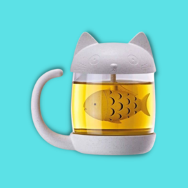 mug/tea infuser - cat/fish
