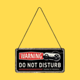 metal hanging sign - warning