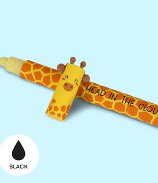 wisbare pen - giraf (zwart)