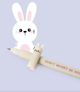 erasable pen - bunny (purple ink)