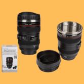 thermos mug - camera lens