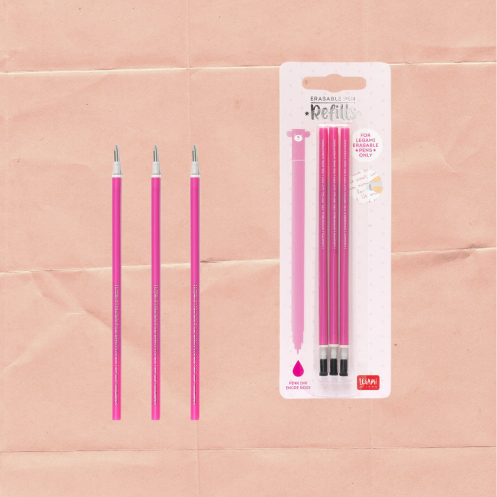 3 REFILL PENNA GEL CANCELLAB. ERASABLE PEN REFILLS PINK - Inchiost