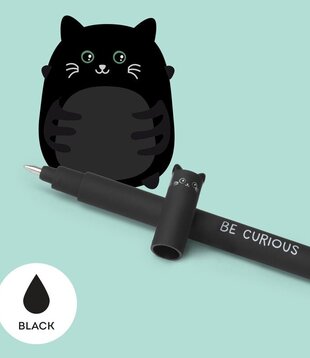 wisbare pen - kat (zwarte inkt)
