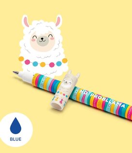 wisbare pen - lama (blauwe inkt)