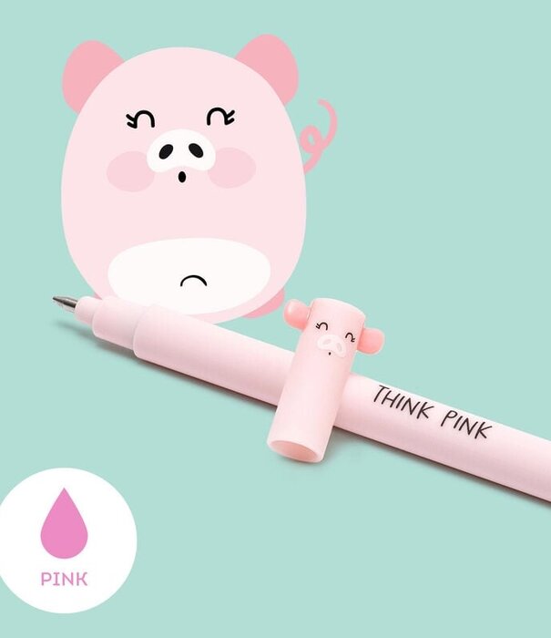 Legami erasable pen - pig (pink ink)