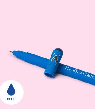 wisbare pen - haai (blauwe inkt)