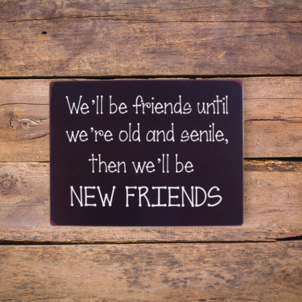 Jelly Jazz metal sign - we'll be friends until we're old
