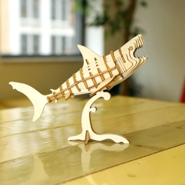Kikkerland 3D wooden puzzle - shark