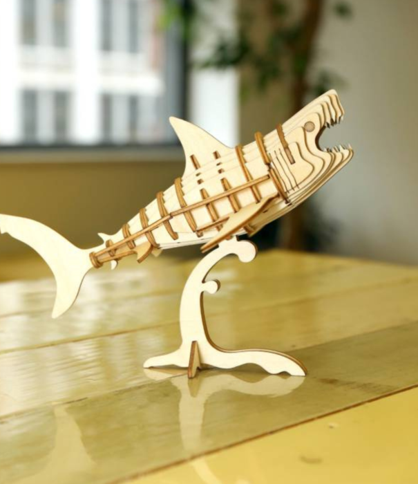 Kikkerland 3D wooden puzzle - shark