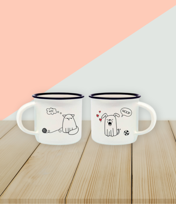 Legami espresso mugs - dog & cat
