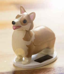 solar figurine - corgi Elroy