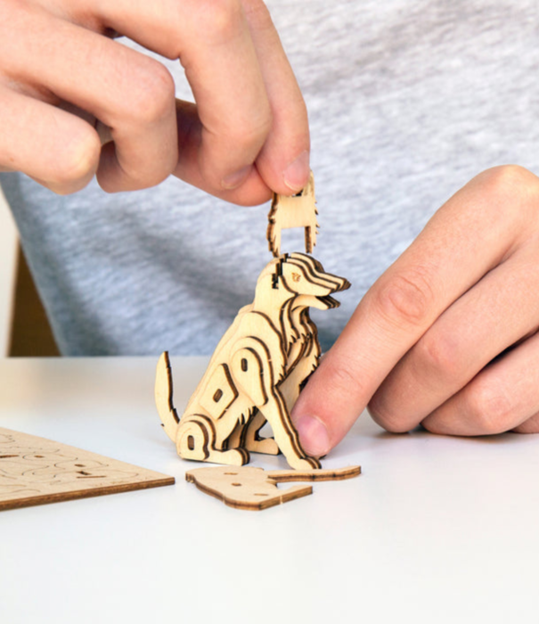 Kikkerland 3D houten puzzel in de vorm van een hond