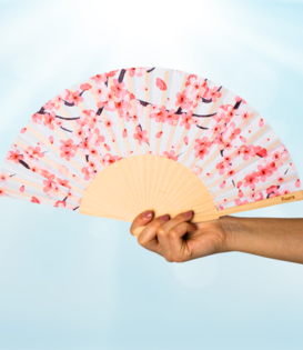 textile fan - sakura