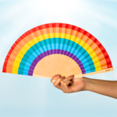 textile fan - rainbow