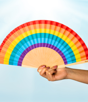 textile fan - rainbow