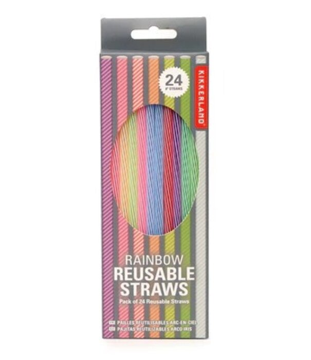 Kikkerland reusable straws - rainbow