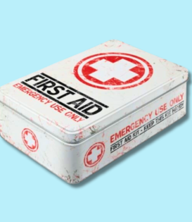 blikken doos - plat - first aid