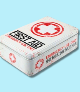 tin box - flat - first aid