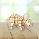 3D wooden puzzle - triceratops