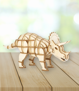 3D wooden puzzle - triceratops