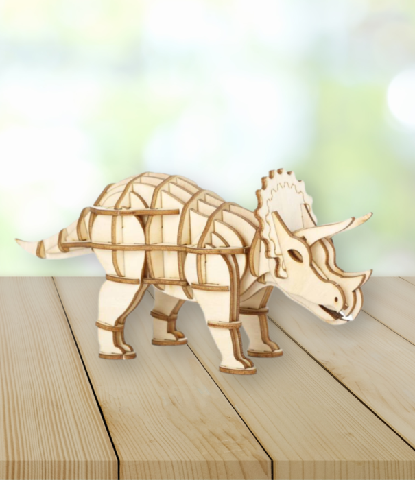 Kikkerland 3D wooden puzzle - triceratops