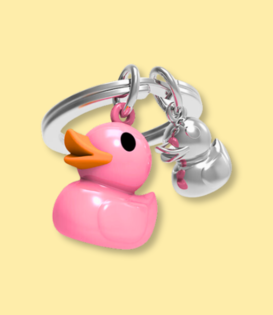 keyring - duck (pink)