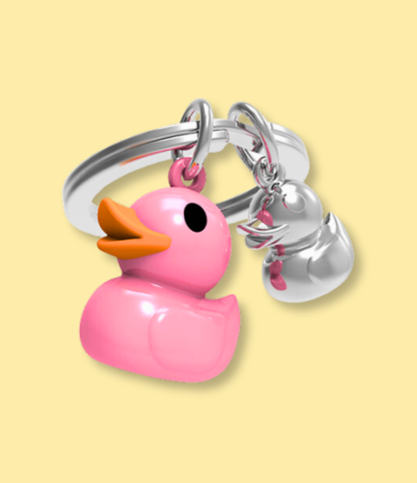 Metalmorphose keyring - duck (pink)