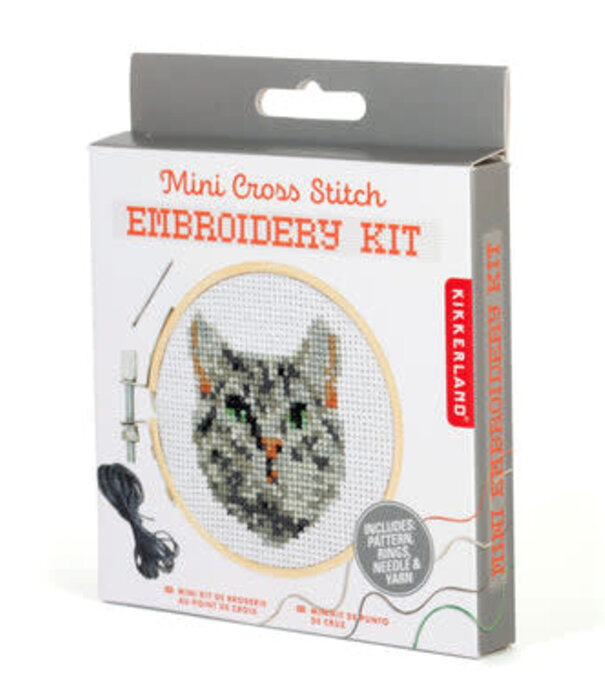 Kikkerland mini embroidery kit - cat