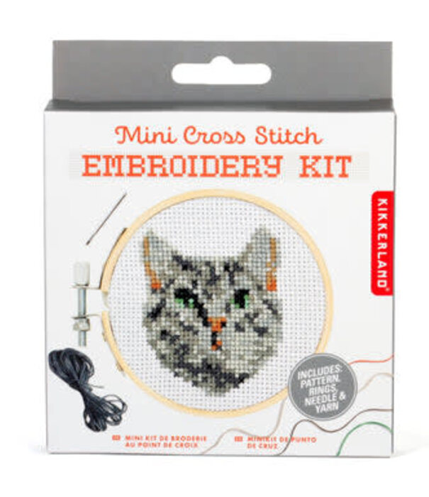 Kikkerland mini embroidery kit - cat