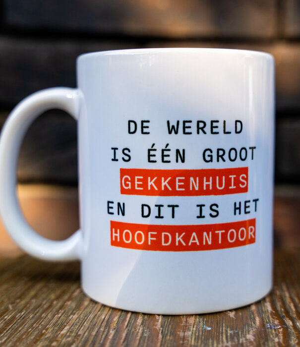 Jelly Jazz drinking cup - de wereld is een groot gekkenhuis