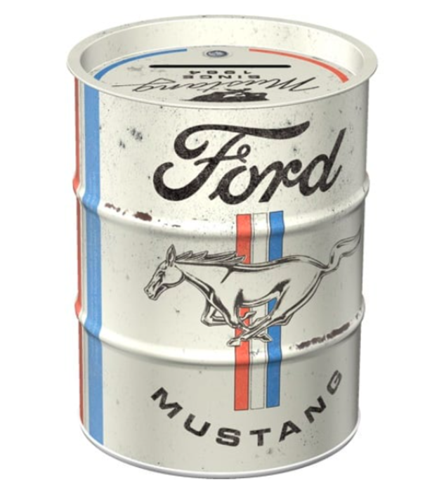 Nostalgic Art money box - oil barrel - ford mustang