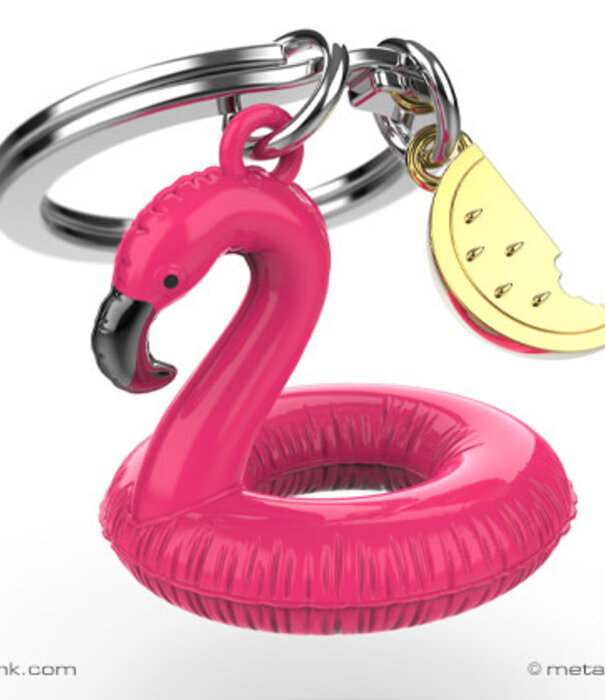 Metalmorphose keyring - flamingo floatie