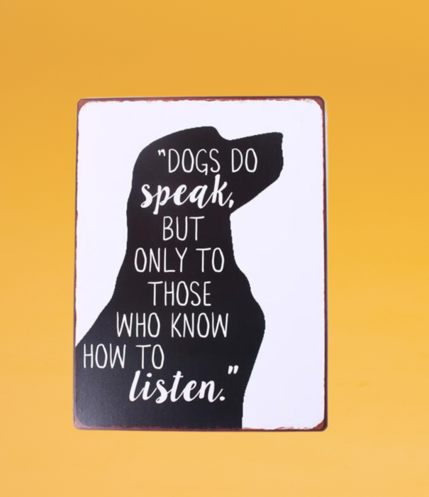 Jelly Jazz metal sign - dogs do speak