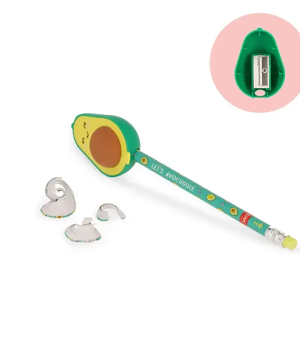 Legami pencil sharpener with eraser - avocado