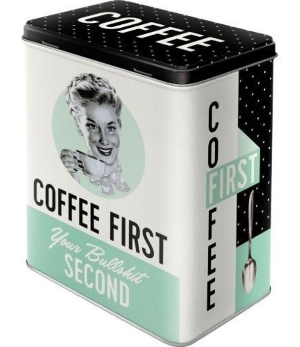 Nostalgic Art tin box - M - Coffee first