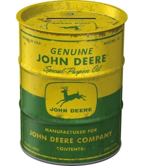 Nostalgic Art money box - oil barrel - John Deere