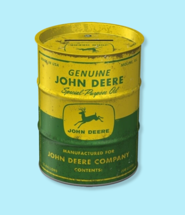 Nostalgic Art money box - oil barrel - John Deere