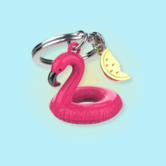 keyring - flamingo floatie