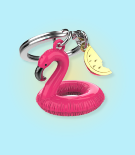 keyring - flamingo floatie