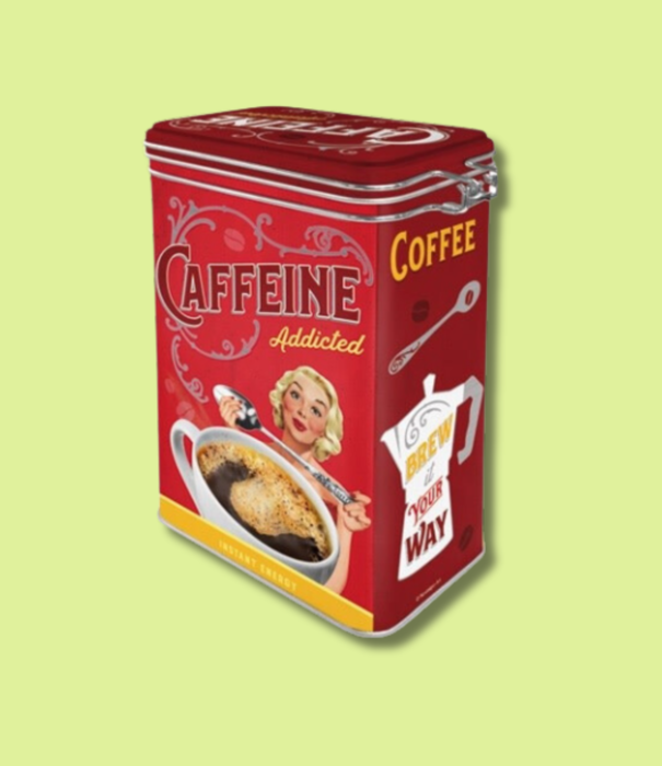 Nostalgic Art clip top box - caffeine addicted
