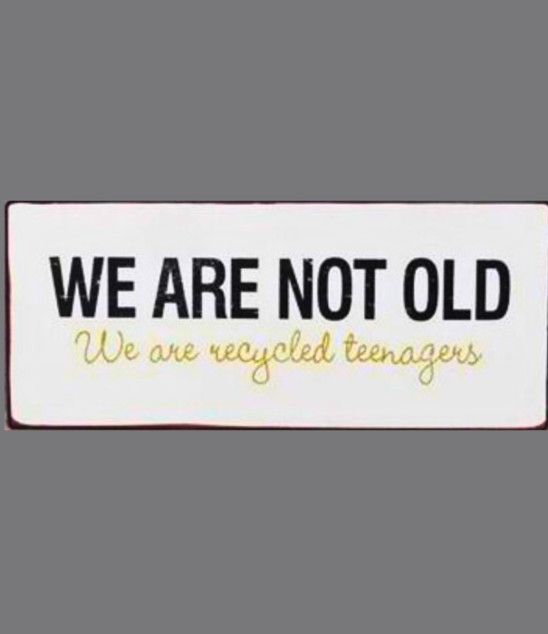 Jelly Jazz metalen hangbord - we are not old