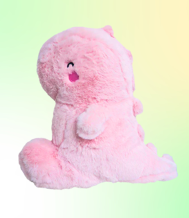 knuffel - fluffy dino (roze)