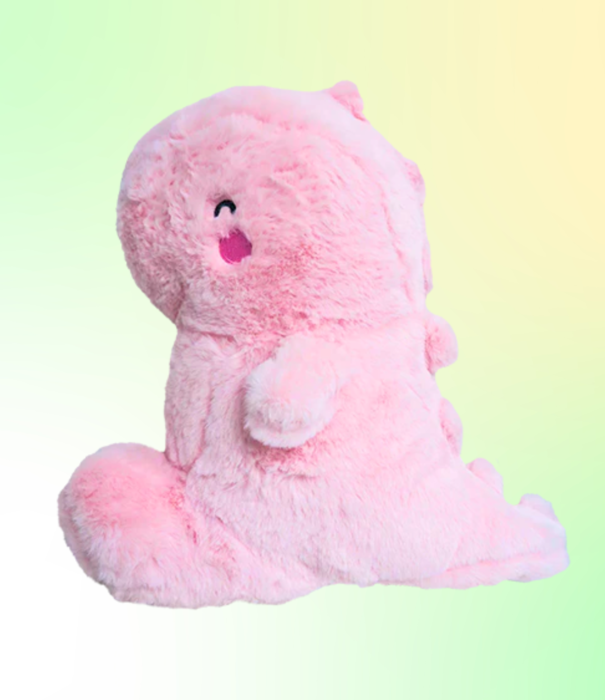 Kenji knuffel - fluffy dino (roze)
