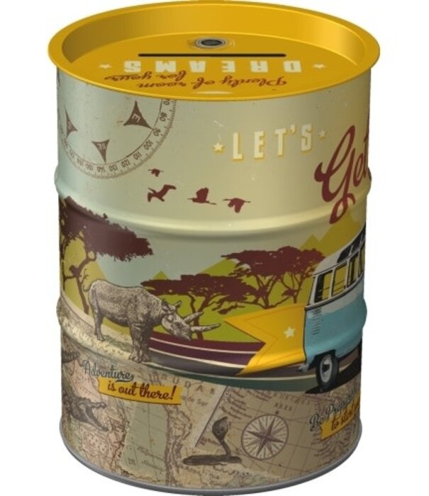 Nostalgic Art money box - oil barrel - let's get lost