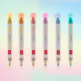 dual-tip highlighters - kitty (set of 6)