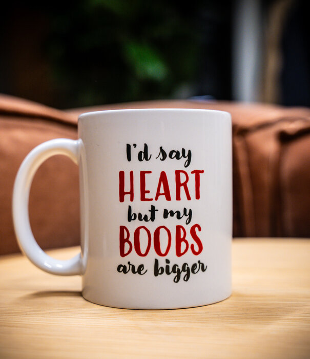 Jelly Jazz drinking cup - l love you with all my boobs