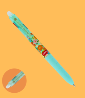 3-colour erasable gel pen - flowers