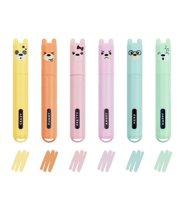 Legami highlighters - Teddy's style (6pcs)