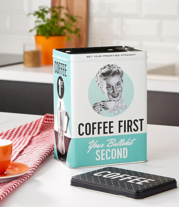 Nostalgic Art tin box - M - Coffee first