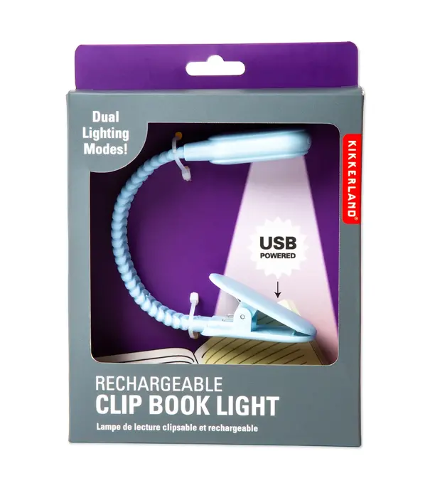 Kikkerland rechargeable clip book light (blue)